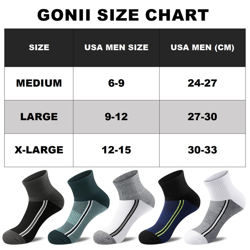 Gonii men ankle socks for men athletic running Cushion Quarter