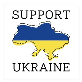 CafePress Support Ukraine Square Car Magnet 3 X 3 Square Car Magnet, Magnetic Bumper Display