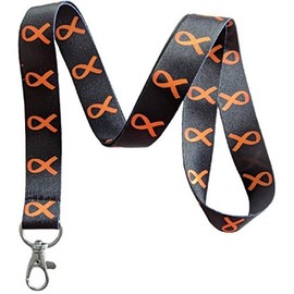Execucat Awareness Ribbon Lanyard Keychain ID Badge Holder (Orange)