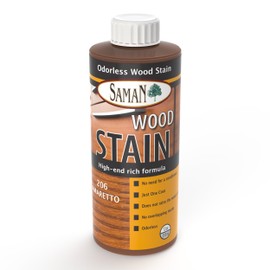 SamaN Interior Water Based Wood Stain - Natural Stain for Furniture, Moldings, Wood Paneling, Cabinets (Amaretto TEW-206-12, 12 oz)