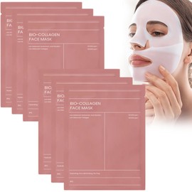 6 Pieces Organic Collagen Mask Face Overnight Organic Collagen Real Deep Mask - Lifting and Firming Moisturising Mask Face Korean Face Mask - Deep Repair Natural Mild Collagen Mask