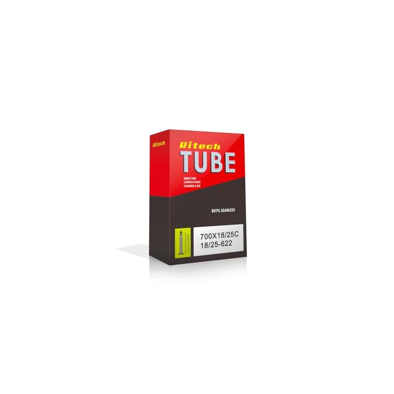 Ritech inner tube 700x18/25 presta valve 48mm threaded in box