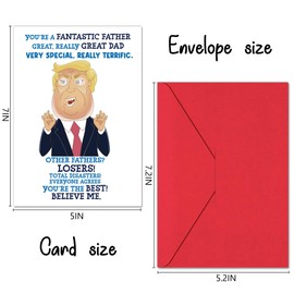 ARUSIMA Trump Fathers Day Card - 7x5 Inch Father Day Cards Funny, Happy Father's Day Gifts from Wife, Girlfriend, Son, Daughter for Father Dad Papa Boyfriend Husband Grandpa, Fathers Day Trump Card