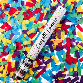 Biodegradable & Water Soluble Multi-Color Confetti Cannon - Size: 12 inch, Material: Multi-Color Confetti Cannon (Biodegradable)