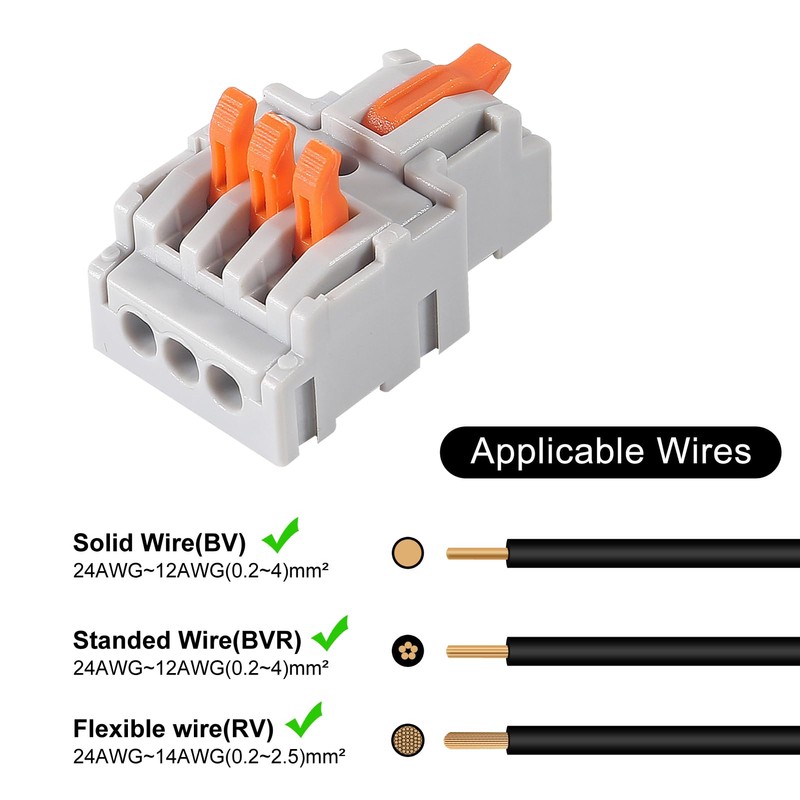 AITRIP 10PCS Lever Wire Connectors，Lever Wire Connectors, Quick Wiring Cable