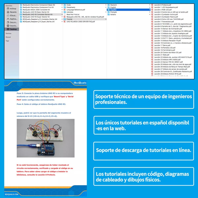 REXQualis Kit Componentes Electronicos Para Arduino, Raspberry Pi Con Módulo