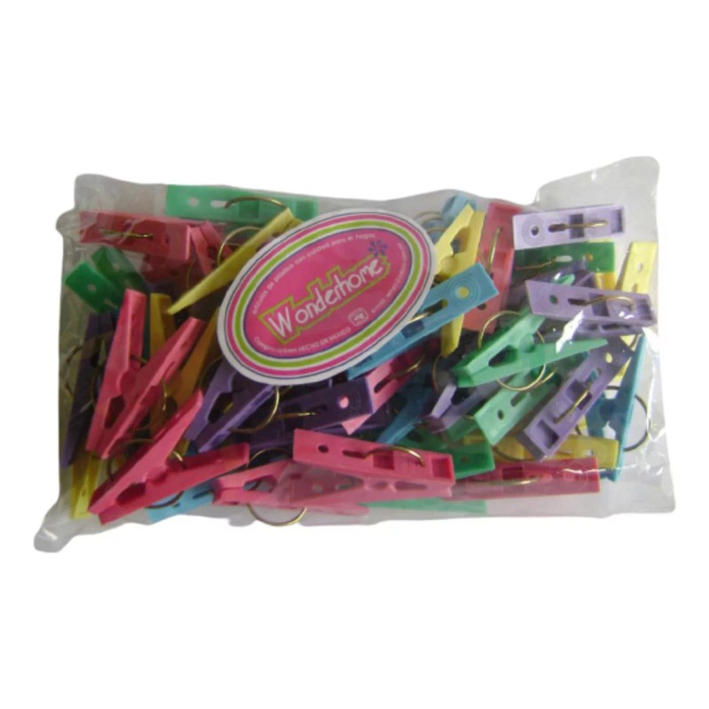 Wonder 200 Pinzas Tender Ropa Colgar Lavanderia Plastico Colores