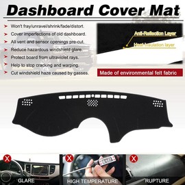 BLIBLIUNIT Dash Cover Mat Custom Fit for Lexus ES350 2007-2012, Dashboard Cover Pad Carpet Protector (Black)