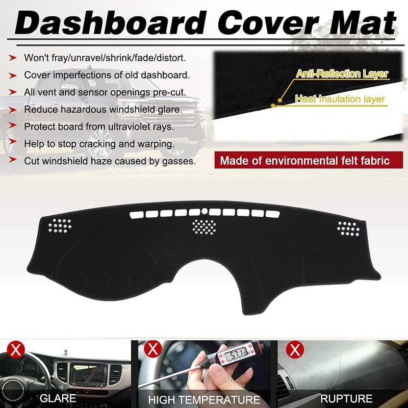BLIBLIUNIT Dash Cover Mat Custom Fit for Lexus ES350 2007-2012,