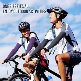 Summer Cooling UV Protection Ice Arm Sleeves for Outdoor Cycling and Fishing Orange/Free Size 5ea