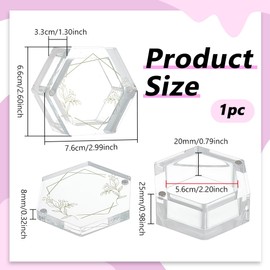 PH PandaHall Clear Crystal Ring Box Hexagon Ring Box Wedding Ring Holder Ring Bearer Box Jewellery Gift Boxes Ring Organizer for Anniversary Engagement Wedding Christmas, 7.6x6.6x3.3cm