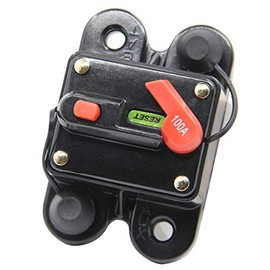 ZOOKOTO - Interruptor de circuito 100 A, 100 A, soporte de fusibles para motor de arrastre para coche, barco, bicicleta, estéreo de audio en línea, inversor de fusibles con reinicio manual de 12 V-24