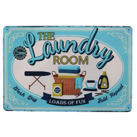 Hioni The Laundry Room, Metal Tin Sign, Vintage Plaque Home Wall Decor