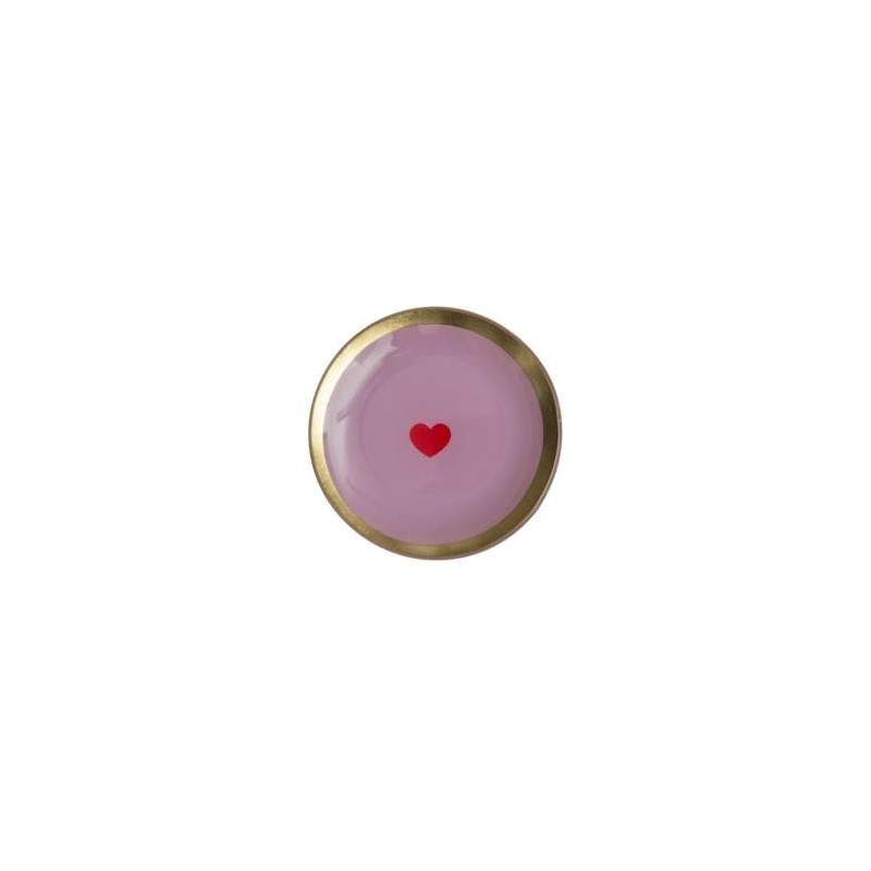 Gift Company Love Plates, Glass Plate S, Heart, Round, Pink,