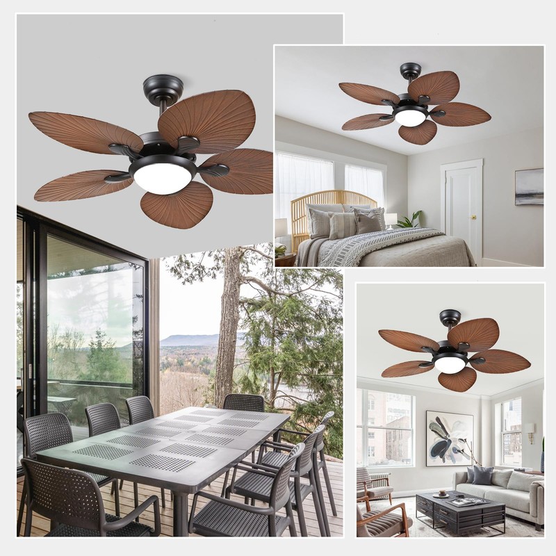 Wiviniya Tropical Ceiling Fans with Lights and Remote/APP Control, 44
