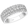 SHELOVES Three Row Eternity Ring for Women Round Cut CZ