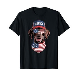 Merica GSP Dog 4th of July US American Flag USA Patriotic Men Women Kids T-Shirt
