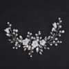 Teyglen Flower Bride Wedding Hair Vine Silver Wedding Headband Handmade