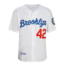 Men's Black Legend Baseball Jersey Number 42 Vintage Embroidered Retro Lightsout Jerseys Shirts, White, X-Large