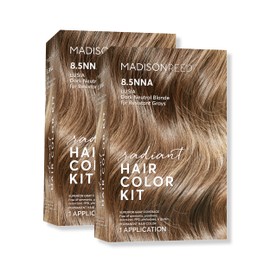 Madison Reed Madison Reed Radiant Hair Color Kit, Dark Neutral Blonde for 100% Gray Coverage of Resistant Gray Hair, Ammonia-Free, 8.5NNA Lusia Dark Blonde, Permanent Hair Dye, Pack of 2
