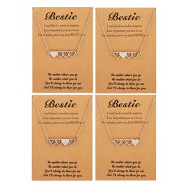 Best Friend Necklace Friendship Necklaces for 2/3/4/5 Friend Gifts for Women Bff Friends Sisters Bestie Necklace Sister Birthday Gifts