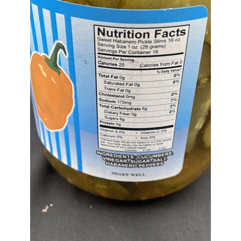 Pepper Palace Sweet Habanero Pickle Slims & Peppers 16oz