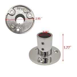 LBKYJ 7/8'' Boat Hand Rail Fitting 90 Degree Round Base Heavy Duty 316 Marine Grade Stainless Steel for 22.2mm Tube, SILVER