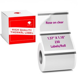 Phomemo Thermal Labels-Transparent Labels M110 Labels for M110/M220/M221/M120/M200,1.57"x1.18"(40x30mm) Red on Clear