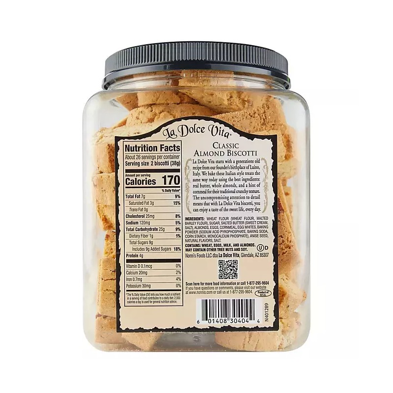 La Dolce Vita Classic Italian Biscotti, Kosher