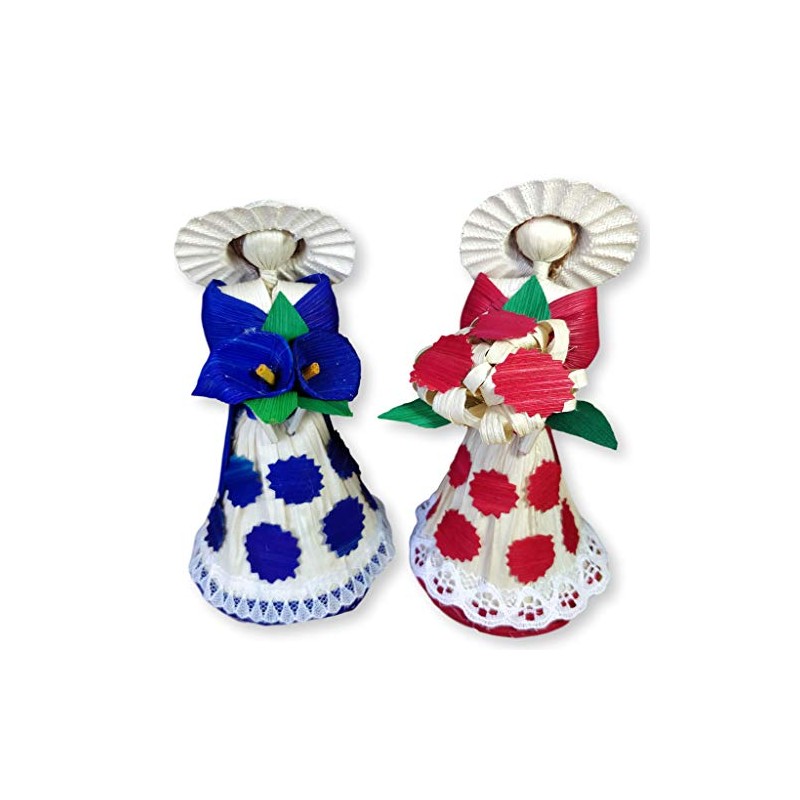Corn Husk Doll Decorative Doll 2 Pack Handcrafted Dolls Mexican