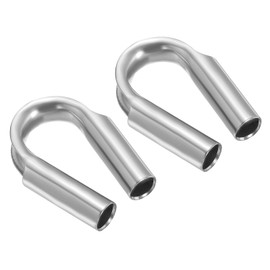 PATIKIL 5/16 inch/8 mm Wire Rope Hose Thimble 2 Pack 304 Stainless Steel Rope Thimble for Towing Rope Silver