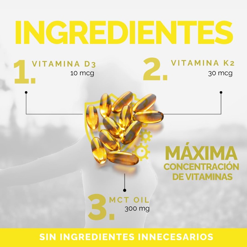 OBY Vitamina D3 K2 con MCT Oil | 60 Cápsulas