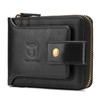 Leather Bifold Zipper Wallet for Men Travel Purse Pouch Gift