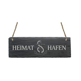 Slate Door Sign, Home Port, Slate 22 x 8 cm