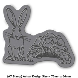 'Hare & Tortoise' Rubber Stamp - Unmounted Design for Crafting & Scrapbooking, A7 (RS00001593)