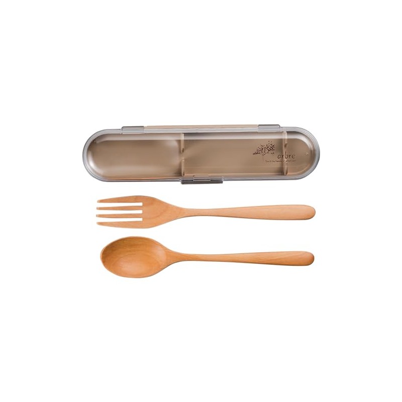 Masakazu ARBRE 27276 Wooden Cutlery Set, Clear Size: Case: Approx.