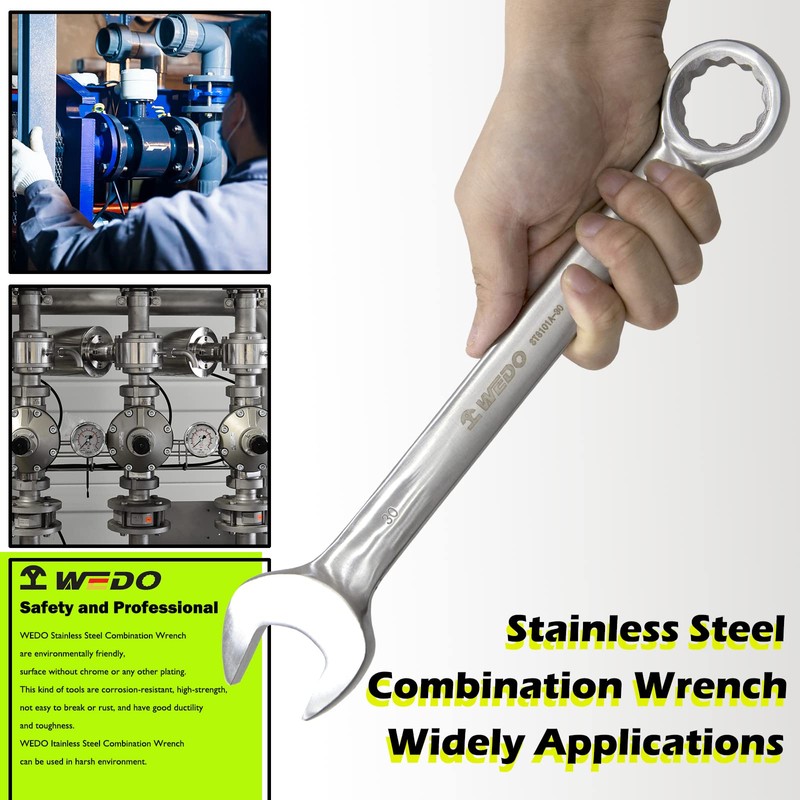 WEDO Stainless Steel Wrench Combination Open End 12 Points Box,