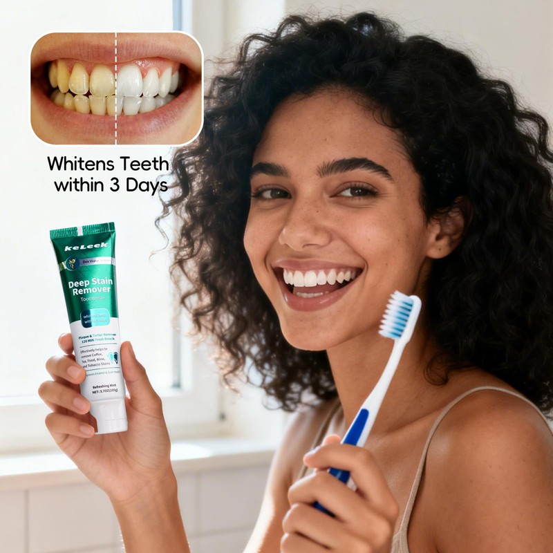 Whitening Toothpaste(3.7oz) - Deep Stain Removal,Long-Lasting Freshness for Sensitive Gum
