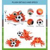 DolliBu Plush Buddies Red Crab Stuffed Animal with Soccer Ball