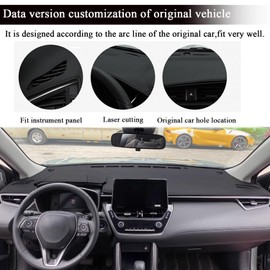 Rifoda Dash Cover Mat Fit for Toyota Corolla Cross 2022 2023 2024 2025 Leather Material Nonslip Dashboard Protector Sunshade No Glare Cover pad Red Stitching