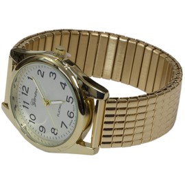 Blekon Collections New Womens 36MM Large Clear Number Dial Japanese Movt Stretch Watch (White/Gold)