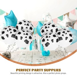 20pcs Cow Latex Balloons Funny Farm Animal Print Balloons Western Theme Decoration for Birthday Farm Party Supplies