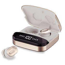 MIXX StreamBuds Ultra Dots True Wireless Earbuds with Zinc Alloy Charging Case, 24H Battery, Touch Controls, Custom EQ via App, Fast Charging, Bluetooth 5.3 (Champagne)