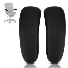 Jerbor Chair Armrest Replacement Arm Pads Caps for Herman Miller Remastered Aeron Chair – Compatible with Remastered Version Only, Black 1 Pair(Not for Classic Aeron)