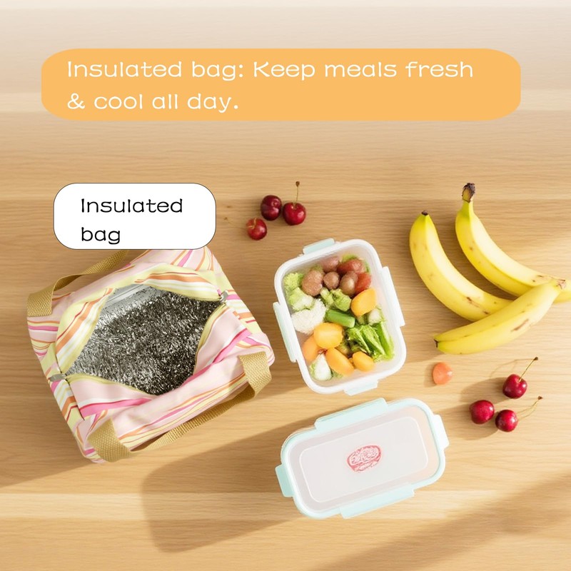 Ouqiesli Cute Small Lunch Bag Insulated Lunch Tote Bag Lunch
