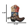 Rustic Western Star Texas Patriot Flag Cowboy Boot With Spur