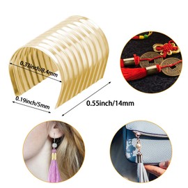 OIIKI 160PCS Leather Rope Clips Foldable Metal Fastener Cylindrical Opening Crimps for Leather Cords, Strings, DIY Crafts Jewelry Making for Earrings Bags -Light Gold, Black, Bronze, Silver-8.4x14mm