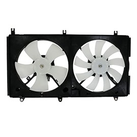 TRQ Radiator Dual Cooling Fan Assembly Compatible with 2004-2009 Mitsubishi Galant MI3115120