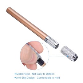 PATIKIL Extensores de Lápiz, 5 Piezas de Soporte de Lápiz de Metal Ajustable para Lápiz de Pluma para Lápiz Corto de Lápiz de Colores de Crayón de Oficina de Escritura, Naranja