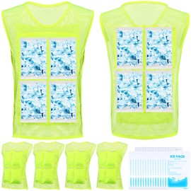 Geyoga 4 Pcs Cooling Ice Vests with 32 Ice Packs Ice Cooling Vests for Men & Women Heat Relief Cool Jacket Hot Weather Working Ice Vest Suit